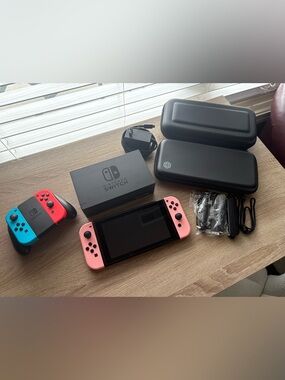 Nintendo Switch Console Bundle – Pastel Pink & Neon Joy-Cons + 256GB MicroSD